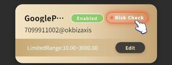 LinkPay Risk Check Problem notification alert on user screen